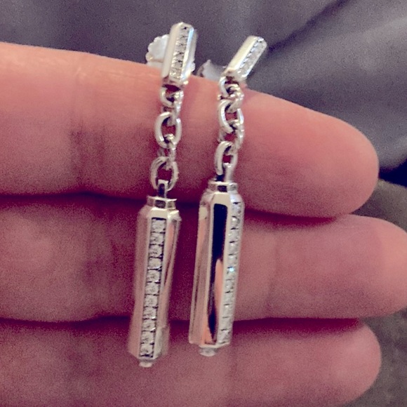 David Yurman Jewelry - SOLD- David Yurman Lexington Long Chain Drop Earrings 1/2tcw Pavé Diamonds BN